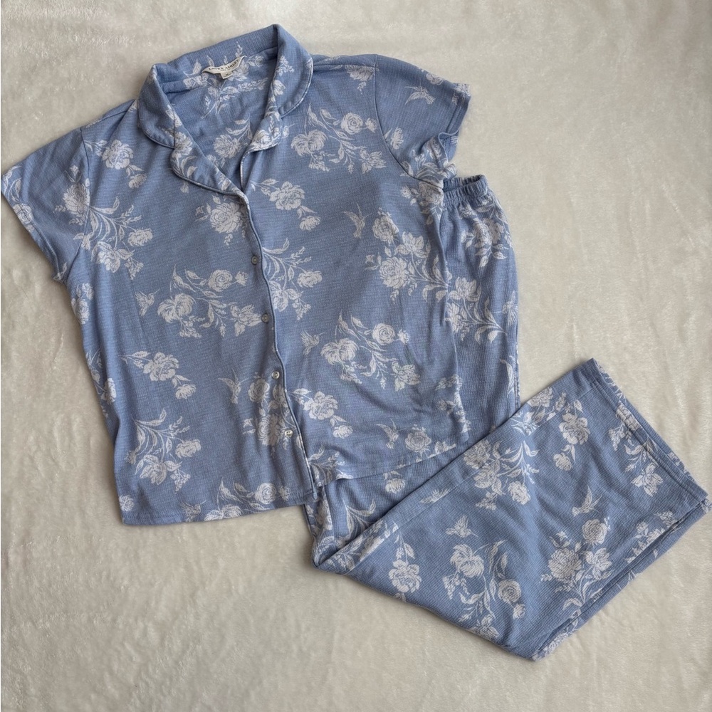 Laura Ashley Blue Floral Pajama Set